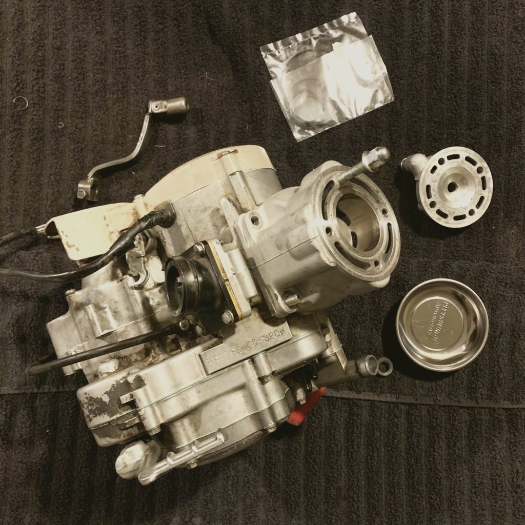 YZ80 engine assembled